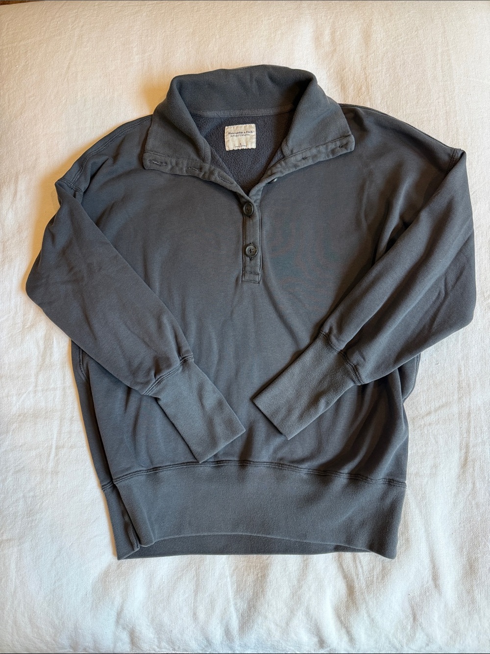 Abercrombie & Fitch Charcoal Grey Henley Pullover